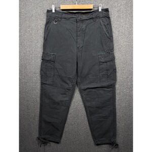 Drew House Cargo Pants Mens 34 Black Ripstop Utility Heavy Cotton Button Pocket